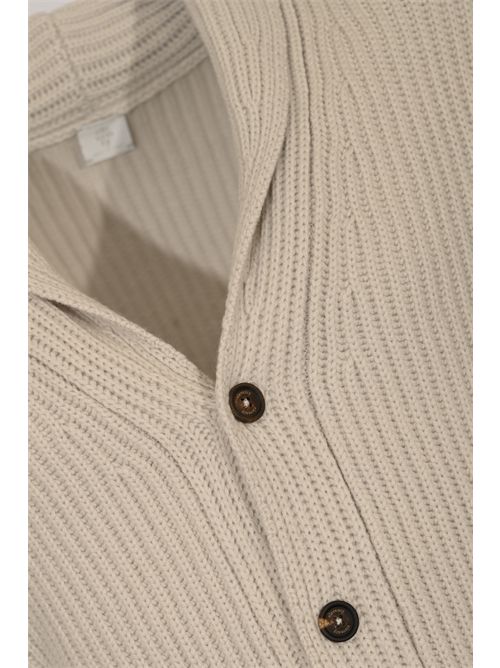 Cardigan in maglia di lana a coste Beige Eleventy | L76MAGL71 MAG2401202A